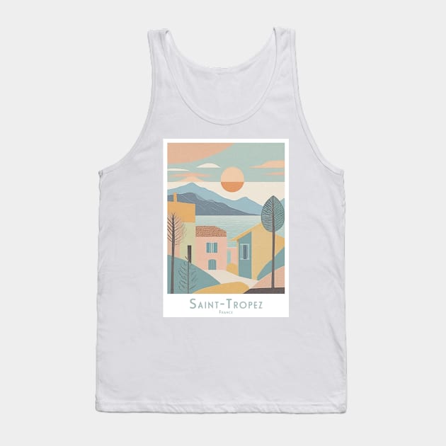 Saint-Tropez France - Seaside Serenity Tank Top by POD24